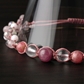 ルビー×インカローズ×ピンクカルサイト×ローズクォーツ×ミルキークォーツ 天然石 編み込みブレスレット