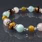 タイガーアイ×アクアマリン×モルガナイト×ゴールデンタイガーアイ×水晶 天然石 ブレスレット