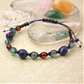 ソーダライト×アパタイト×水晶 天然石 編み込みブレスレット