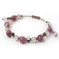 ルビー×モルガナイト×スモーキークォーツ×水晶 天然石 編み込みブレスレット