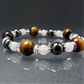 タイガーアイ×ヘマタイト×ホワイトアゲート×水晶 天然石 ブレスレット