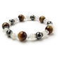タイガーアイ×ヘマタイト×ホワイトアゲート×水晶 天然石 ブレスレット