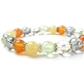 アラゴナイト×プレナイト×カーネリアン×水晶×オーラクォーツ 天然石 ブレスレット