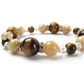 タイガーアイ×マザーオブパール×オーラクォーツ 天然石 ブレスレット