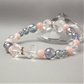 ピンクオパール×クラッククリスタル×水晶×オーラクォーツ 天然石 ブレスレット