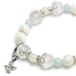 シルバームーンストーン×アクアマリン×マザーオブパール 天然石 ブレスレット