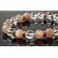 オレンジムーンストーン×水晶×シャンパンカラークォーツ 天然石 ブレスレット