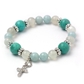 ターコイズ×シルバームーンストーン×アクアマリン 天然石 ブレスレット