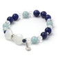 アクアマリン×ミルキークォーツ×ソーダライト×ホワイトジェード 天然石 ブレスレット