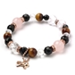 ローズクォーツ×タイガーアイ×オニキス×水晶 天然石 ブレスレット