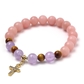 ラベンダーアメジスト×ピンクタルク×タイガーアイ 天然石 ブレスレット