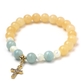 アクアマリン×アラゴナイト×マザーオブパール 天然石 ブレスレット