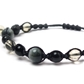 イーグルアイ×レモンクォーツ×オブシディアン 天然石 編み込みブレスレット