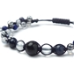 ブラックオパール×サファイア×ミルキークォーツ×ラピスラズリ 天然石 編み込みブレスレット