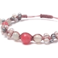 インカローズ×シルバームーンストーン×ローズオーラ×オーラクォーツ 天然石 編み込みブレスレット