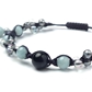 サファイア×アクアマリン×オーラクォーツ 天然石 編み込みブレスレット