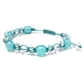 シーブルーカルセドニー×アクアマリン×水晶 天然石 編み込みブレスレット