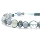 シルバームーンストーン×水晶×ブルーレースアゲート×スモーキークォーツ 天然石編み込みブレスレット 