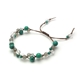 ターコイズ×グレームーンストーン×ミルキークォーツ×アクアマリン 天然石編み込みブレスレット 