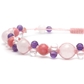 インカローズ×アメジスト×水晶×ローズクォーツ 天然石編み込みブレスレット 