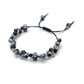 イーグルアイ×ブルータイガーアイ×オーラクォーツ 天然石 編み込みブレスレット 