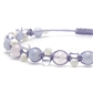 ブルーレースアゲート×マザーオブパール×水晶×ローズクォーツ 天然石 編み込みブレスレット 
