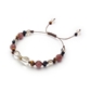 シャンパンカラークォーツ×モスコバイト×タイガーアイ 天然石編み込みブレスレット 
