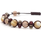 マザーオブパール×ガーネット×オレンジムーンストーン 天然石 編み込みブレスレット 