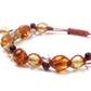 アンバー×シトリン×レッドタイガーアイ×水晶 天然石 編み込みブレスレット