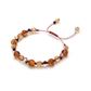 アンバー×シトリン×レッドタイガーアイ×水晶 天然石 編み込みブレスレット