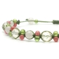 シャンパンカラークォーツ×ペリドット×インカローズ×ローズクォーツ 天然石 編み込みブレスレット 